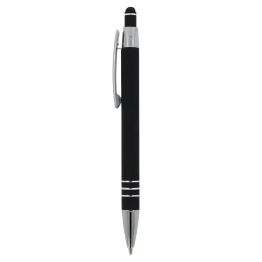 Gift Campaign Penna con finitura soft-touch 3 anelli argentati e inchiostro blu> Penne In Metallo