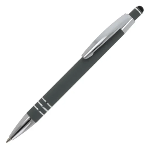Gift Campaign Penna con finitura soft-touch 3 anelli argentati e inchiostro blu> Penne In Metallo