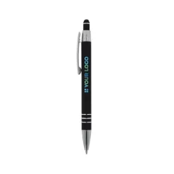 Gift Campaign Penna con finitura soft-touch 3 anelli argentati e inchiostro blu></noscript> Penne In Metallo