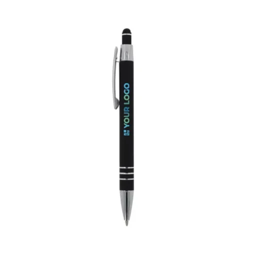 Gift Campaign Penna con finitura soft-touch 3 anelli argentati e inchiostro blu> Penne In Metallo
