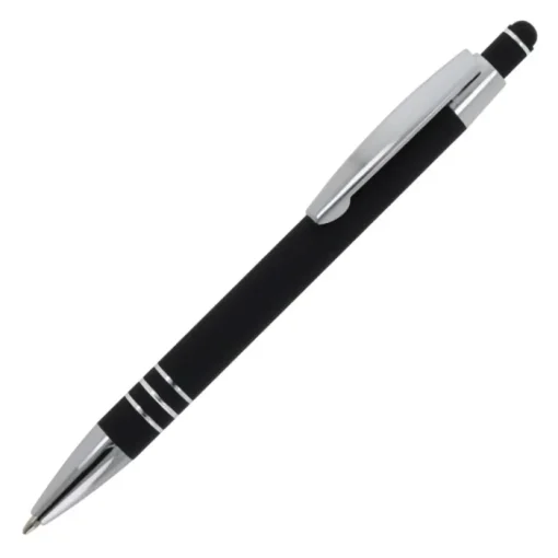 Gift Campaign Penna con finitura soft-touch 3 anelli argentati e inchiostro blu> Penne In Metallo
