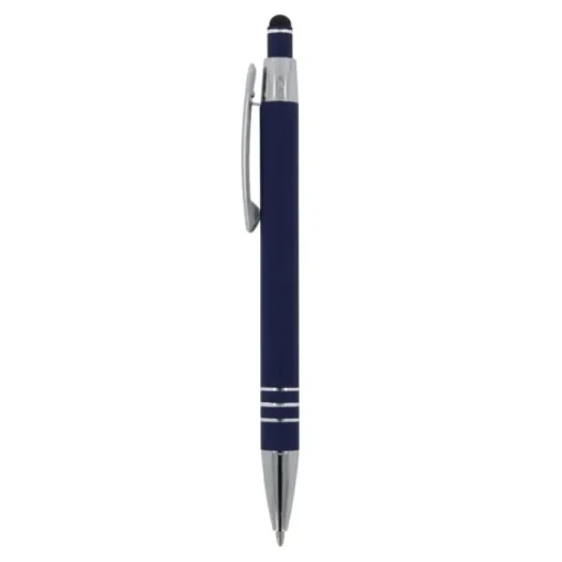 Gift Campaign Penna con finitura soft-touch 3 anelli argentati e inchiostro blu> Penne In Metallo