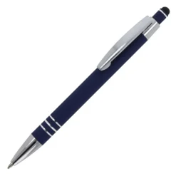 Gift Campaign Penna con finitura soft-touch 3 anelli argentati e inchiostro blu></noscript> Penne In Metallo