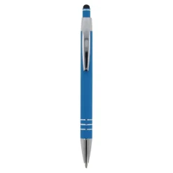 Gift Campaign Penna con finitura soft-touch 3 anelli argentati e inchiostro blu></noscript> Penne In Metallo