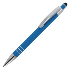 Gift Campaign Penna con finitura soft-touch 3 anelli argentati e inchiostro blu></noscript> Penne In Metallo