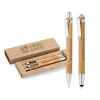 Gift Campaign Penna con inchiostro blu e Portamine con logo entrambe in Bambú> Penne Ecologiche