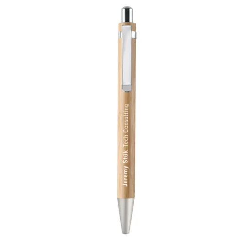 Gift Campaign Penna con inchiostro blu e Portamine con logo entrambe in Bambú> Penne Ecologiche