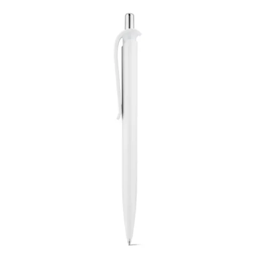 Gift Campaign Penna di plastica bianca con clip in vari colori e inchiostro blu> Penne Di Plastica