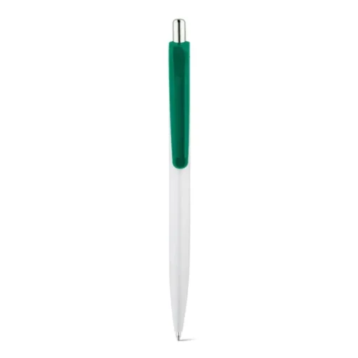 Gift Campaign Penna di plastica bianca con clip in vari colori e inchiostro blu> Penne Di Plastica