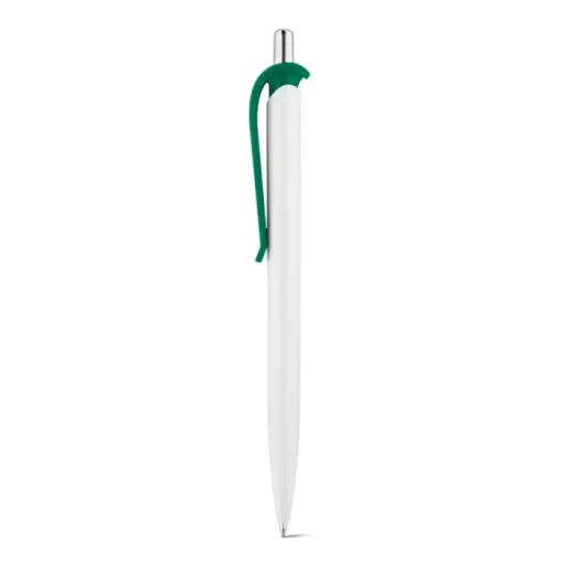 Gift Campaign Penna di plastica bianca con clip in vari colori e inchiostro blu> Penne Di Plastica
