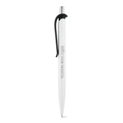 Gift Campaign Penna di plastica bianca con clip in vari colori e inchiostro blu></noscript> Penne Di Plastica