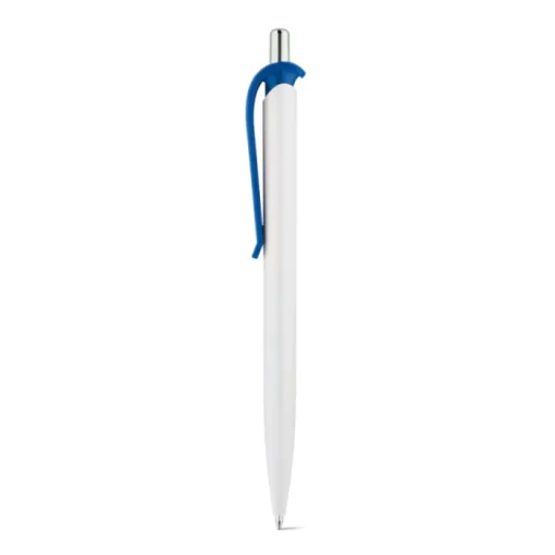 Gift Campaign Penna di plastica bianca con clip in vari colori e inchiostro blu> Penne Di Plastica