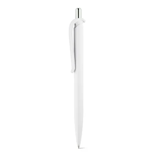 Gift Campaign Penna di plastica bianca con clip in vari colori e inchiostro blu> Penne Di Plastica