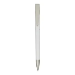 Gift Campaign Penna di plastica riciclata con clip e punta argentate, inchiostro blu> Penne Di Plastica