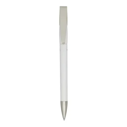 Gift Campaign Penna di plastica riciclata con clip e punta argentate, inchiostro blu> Penne Di Plastica