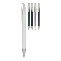 Gift Campaign Penna di plastica riciclata con clip e punta argentate, inchiostro blu></noscript> Penne Di Plastica