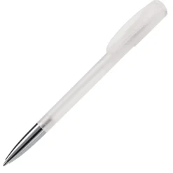 Gift Campaign Penna di plastica trasparente con punta in metallo e inchiostro blu> Penne Di Plastica