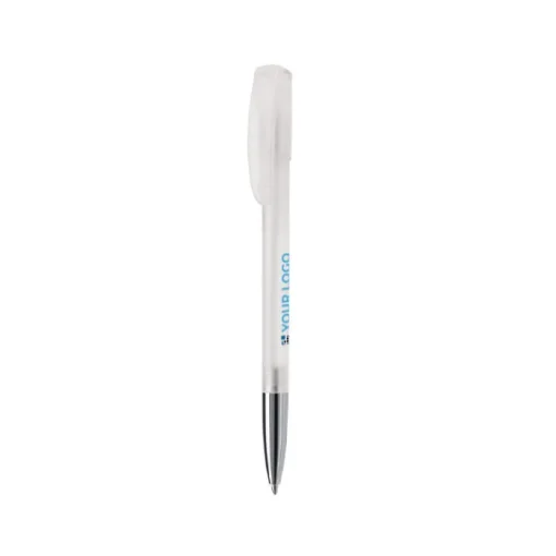 Gift Campaign Penna di plastica trasparente con punta in metallo e inchiostro blu> Penne Di Plastica