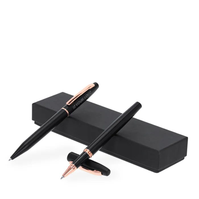 Gift Campaign Penna e roller in alluminio riciclato in astuccio e inchiostro blu> Penne In Metallo