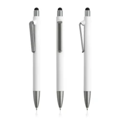 Gift Campaign Penna eco blu in plastica riutilizzabile con rivestimento gommato> Penne Ecologiche|Penne Di Plastica