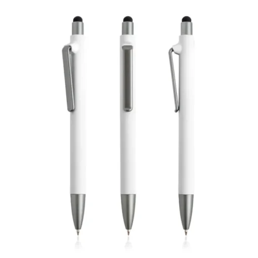 Gift Campaign Penna eco blu in plastica riutilizzabile con rivestimento gommato> Penne Ecologiche|Penne Di Plastica