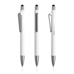 Gift Campaign Penna eco blu in plastica riutilizzabile con rivestimento gommato> Penne Ecologiche|Penne Di Plastica