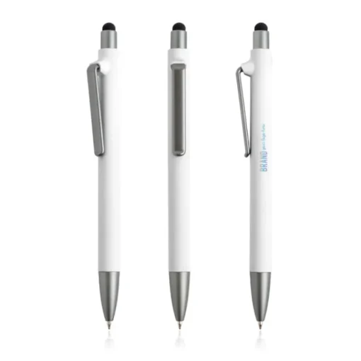 Gift Campaign Penna eco blu in plastica riutilizzabile con rivestimento gommato> Penne Ecologiche|Penne Di Plastica