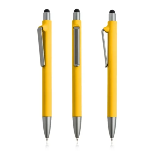 Gift Campaign Penna eco blu in plastica riutilizzabile con rivestimento gommato> Penne Ecologiche|Penne Di Plastica