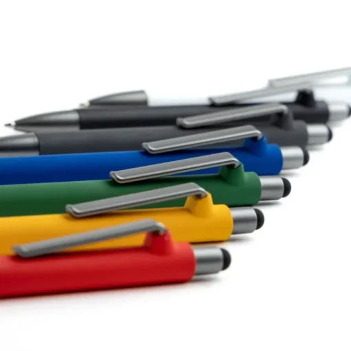 Gift Campaign Penna eco blu in plastica riutilizzabile con rivestimento gommato> Penne Ecologiche|Penne Di Plastica