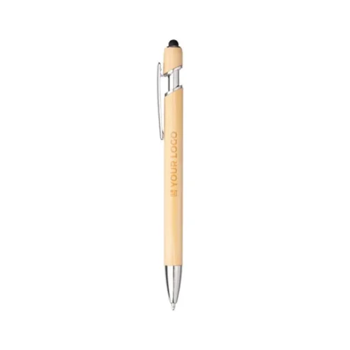 Gift Campaign Penna ecologica in bambù con gommino touch screen e inchiostro blu> Penne Ecologiche
