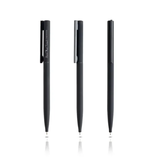 Gift Campaign Penna elegante e sottile in ottone e acciaio inox con inchiostro blu> Penne In Metallo