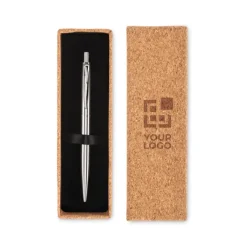 Gift Campaign Penna in acciaio con scatola di sughero inchiostro blu CorkAlu></noscript> Penne Ecologiche
