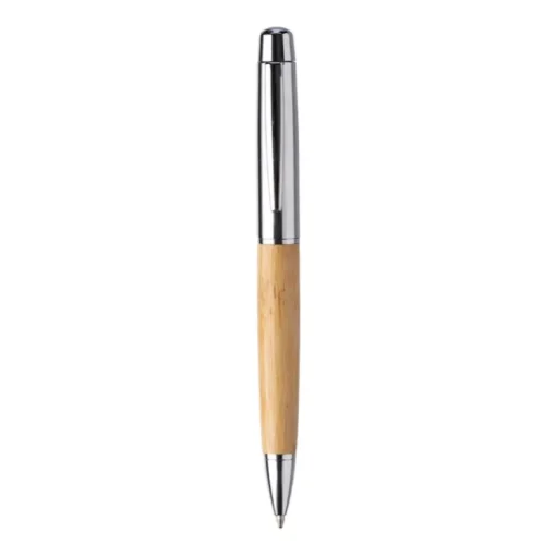 Gift Campaign Penna in acciaio inox con impugnatura in bambù e inchiostro blu> Penne In Metallo