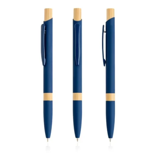 Gift Campaign Penna in alluminio riciclato con dettagli in bambù inchiostro blu> Penne Ecologiche|Penne In Metallo