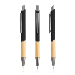 Gift Campaign Penna in alluminio riciclato con impugnatura in bambù inchiostro blu><noscript><img width=