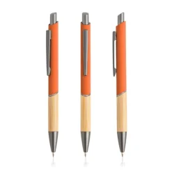 Gift Campaign Penna in alluminio riciclato con impugnatura in bambù inchiostro blu><noscript><img width=