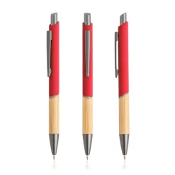 Gift Campaign Penna in alluminio riciclato con impugnatura in bambù inchiostro blu><noscript><img width=