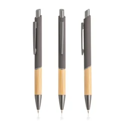 Gift Campaign Penna in alluminio riciclato con impugnatura in bambù inchiostro blu><noscript><img width=