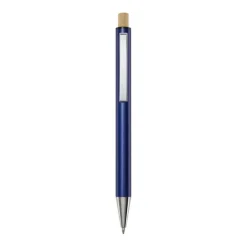 Gift Campaign Penna in alluminio riciclato con pulsante di bambù e inchiostro blu> Penne Ecologiche|Penne In Metallo