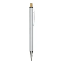 Gift Campaign Penna in alluminio riciclato con pulsante di bambù e inchiostro blu></noscript> Penne Ecologiche|Penne In Metallo