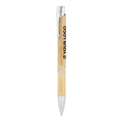 Gift Campaign Penna in bambù e alluminio con logo inchiostro blu Aster Bamboo> Penne Ecologiche