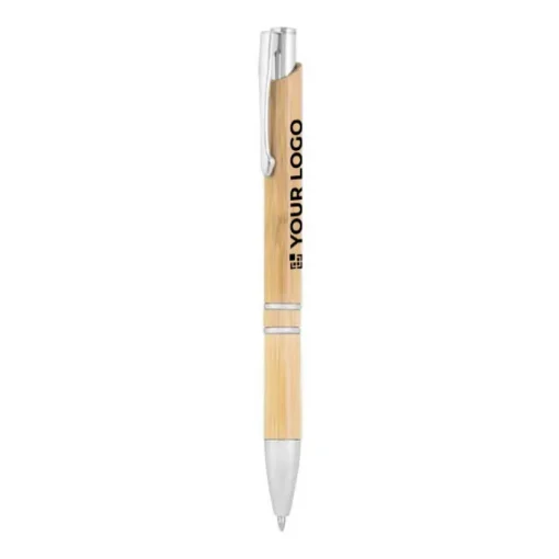 Gift Campaign Penna in bambù e alluminio con logo inchiostro blu Aster Bamboo> Penne Ecologiche