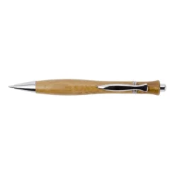 Gift Campaign Penna in legno con logo dai dettagli in metallo inchiostro nero Curvy> Penne Ecologiche