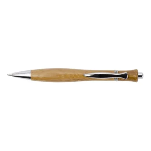 Gift Campaign Penna in legno con logo dai dettagli in metallo inchiostro nero Curvy> Penne Ecologiche