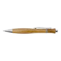 Gift Campaign Penna in legno con logo dai dettagli in metallo inchiostro nero Curvy> Penne Ecologiche