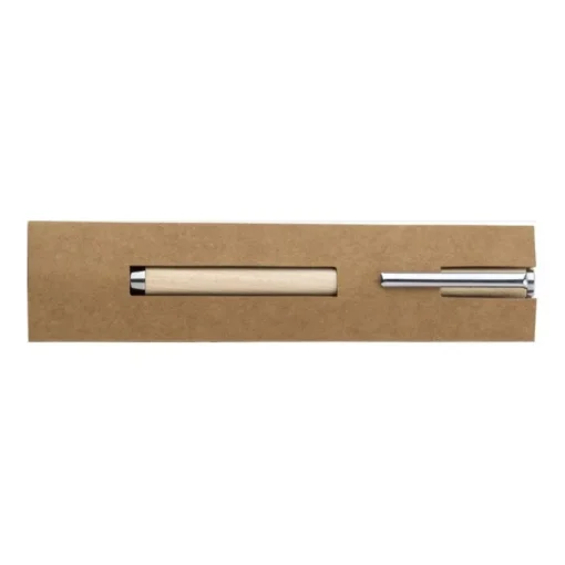 Gift Campaign Penna in legno d'acero con clip in metallo e inchiostro Dokumental blu> Penne Ecologiche
