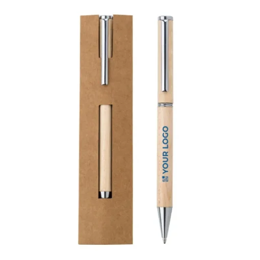 Gift Campaign Penna in legno d'acero con clip in metallo e inchiostro Dokumental blu> Penne Ecologiche