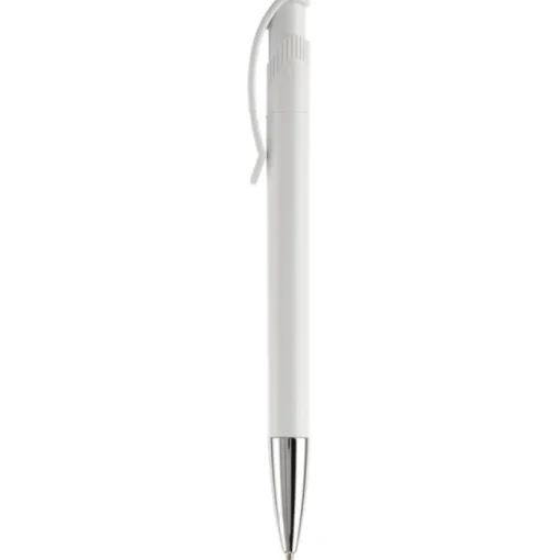 Gift Campaign Penna in plastica bianca con dettagli sul pulsante> Penne Di Plastica