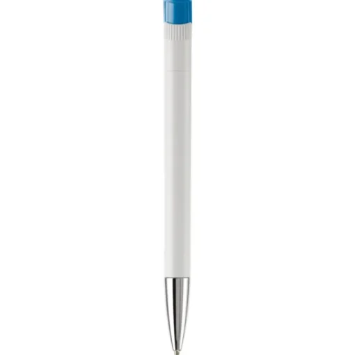 Gift Campaign Penna in plastica bianca con dettagli sul pulsante> Penne Di Plastica