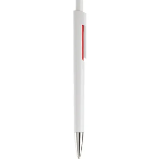 Gift Campaign Penna in plastica bianca con colore sotto la clip e inchiostro blu> Penne Di Plastica